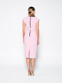 Blush Pink Structural Belted Double Crepe Midi