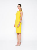 Wide Neck Double Crepe Midi