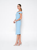 Off Shoulder Double Crepe Midi