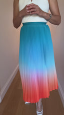 Azure Ombre Pleated Skirt - Pre Order